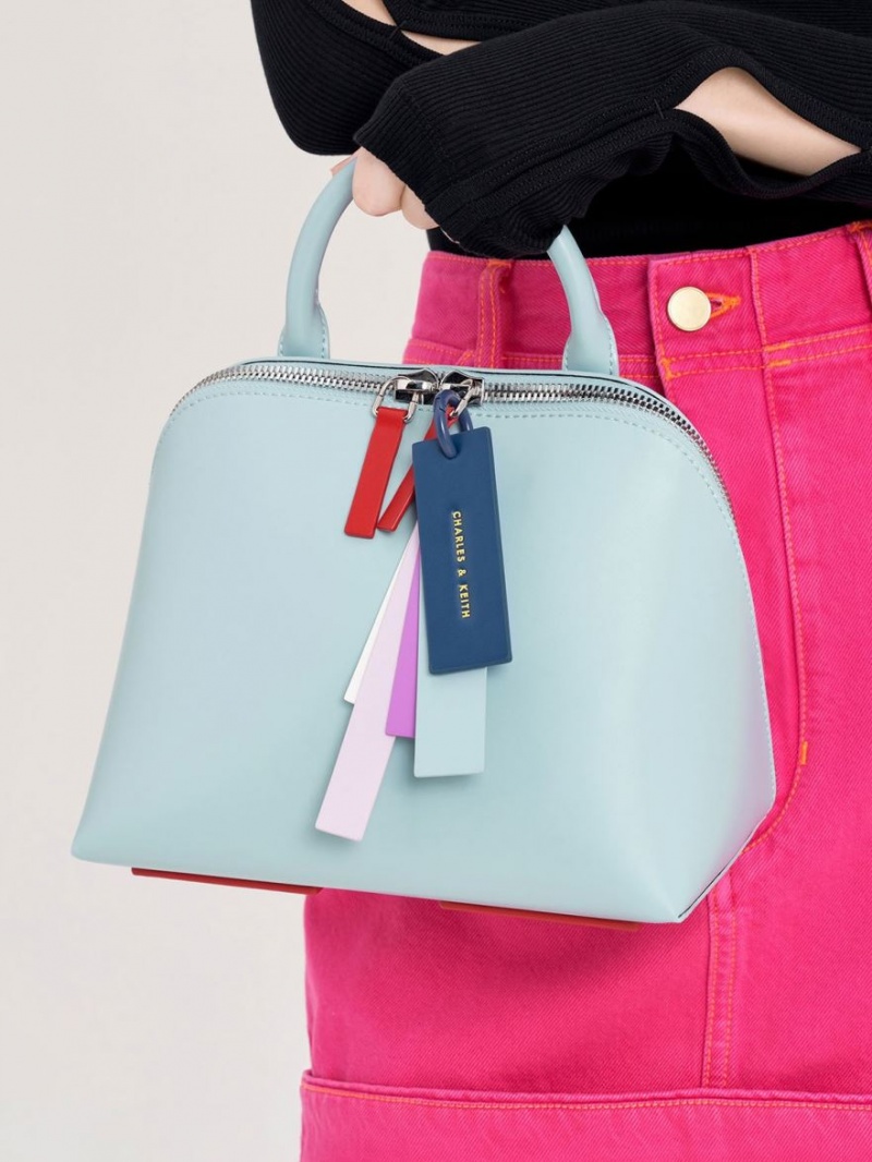 τσάντεσ tote Charles And Keith Cockade Bowling τυρκουάζ | 86735-QRFK