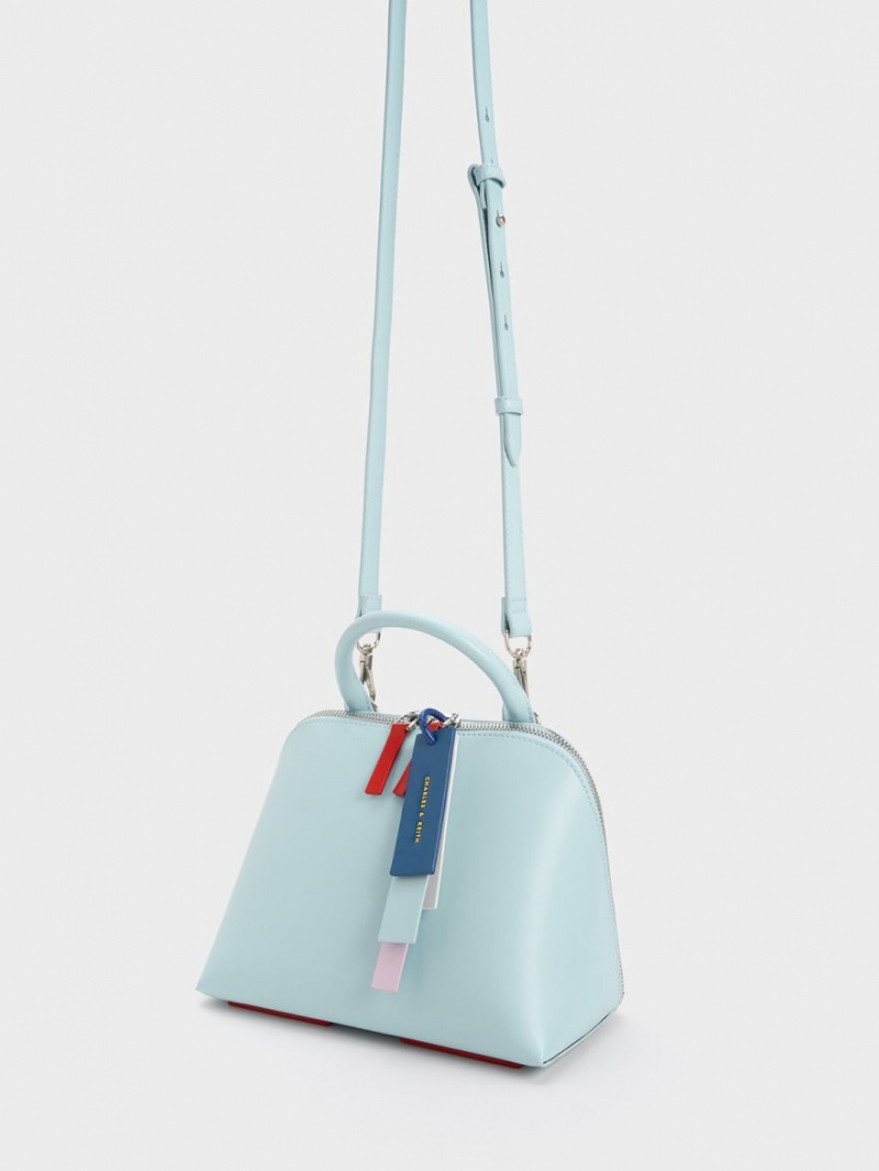 τσάντεσ tote Charles And Keith Cockade Bowling τυρκουάζ | 86735-QRFK