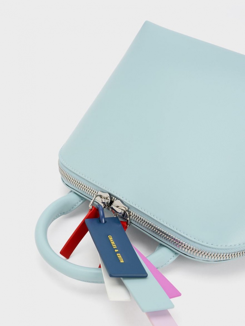 τσάντεσ tote Charles And Keith Cockade Bowling τυρκουάζ | 86735-QRFK