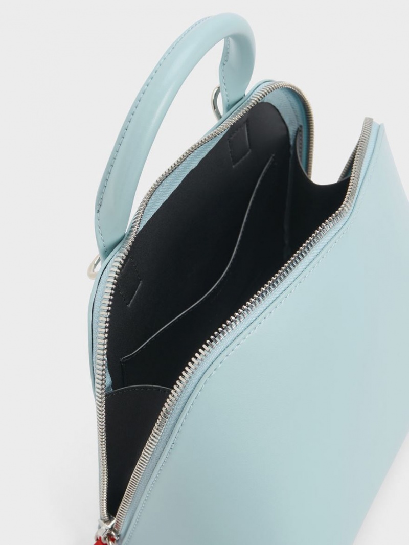 τσάντεσ tote Charles And Keith Cockade Bowling τυρκουάζ | 86735-QRFK