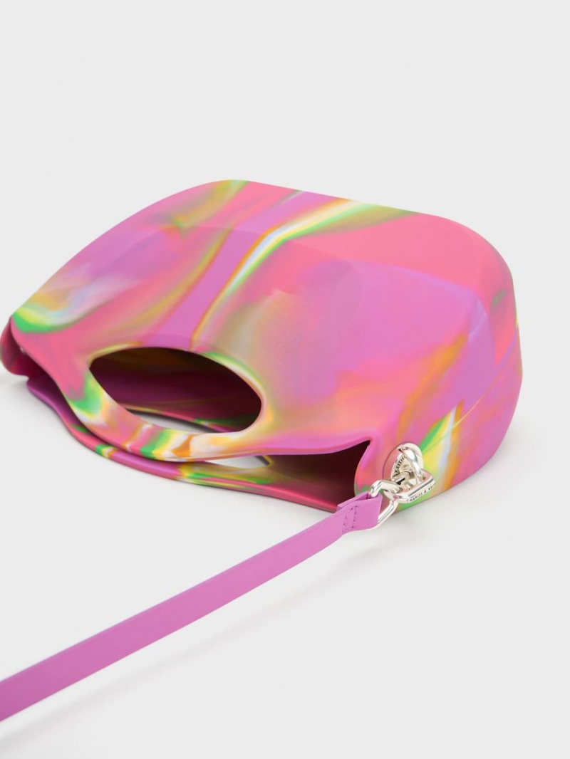 τσάντεσ tote Charles And Keith Cocoon Curved Handle Printed Πολύχρωμο | 10428-GKAY