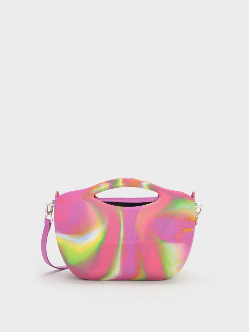 τσάντεσ tote Charles And Keith Cocoon Curved Handle Printed Πολύχρωμο | 10428-GKAY