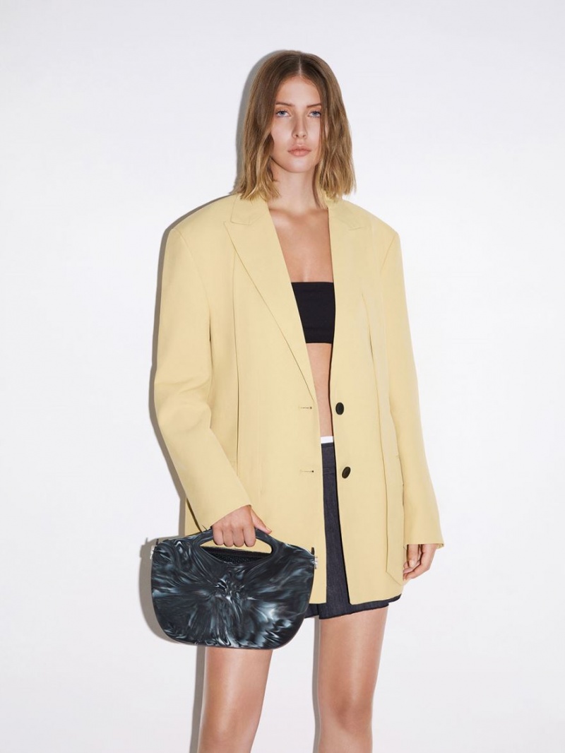τσάντεσ tote Charles And Keith Cocoon Curved Handle Printed μαυρα | 74602-LFON