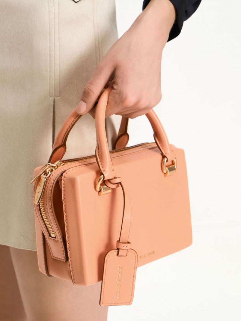 τσάντεσ tote Charles And Keith Cordele Bowling πορτοκαλι | 05324-IAZX