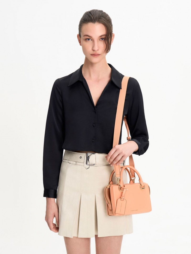 τσάντεσ tote Charles And Keith Cordele Bowling πορτοκαλι | 05324-IAZX