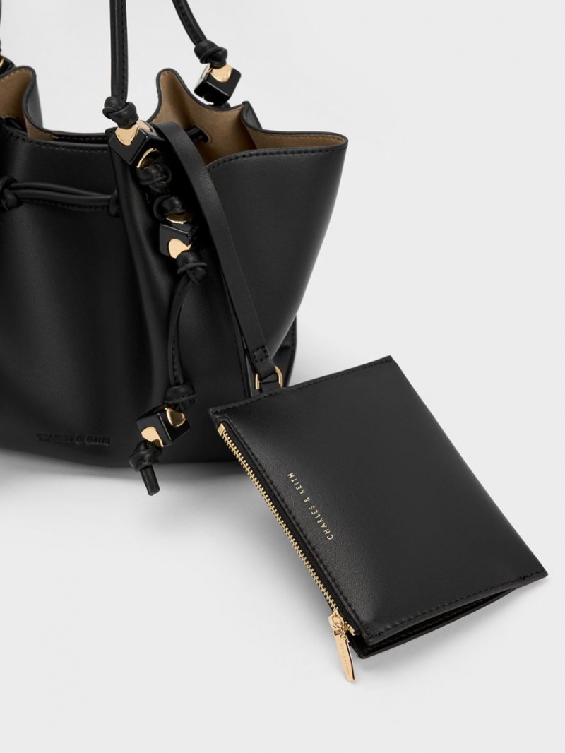 τσάντεσ tote Charles And Keith Cube Trapeze μαυρα | 39670-BDJU