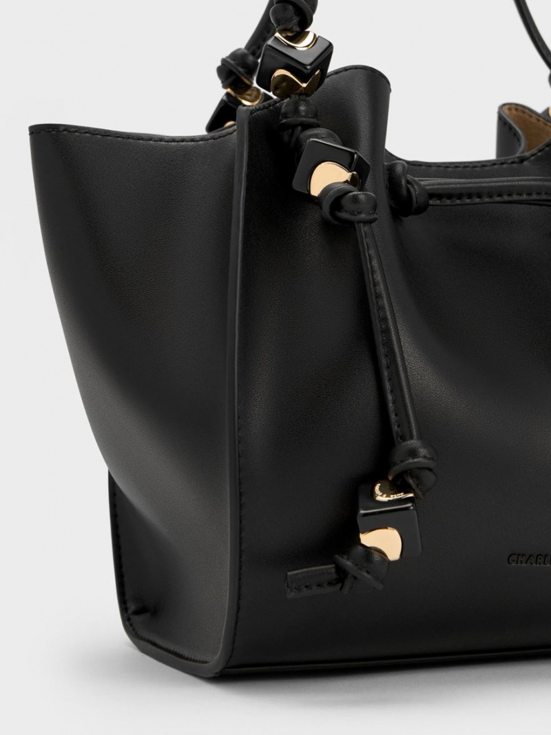 τσάντεσ tote Charles And Keith Cube Trapeze μαυρα | 39670-BDJU