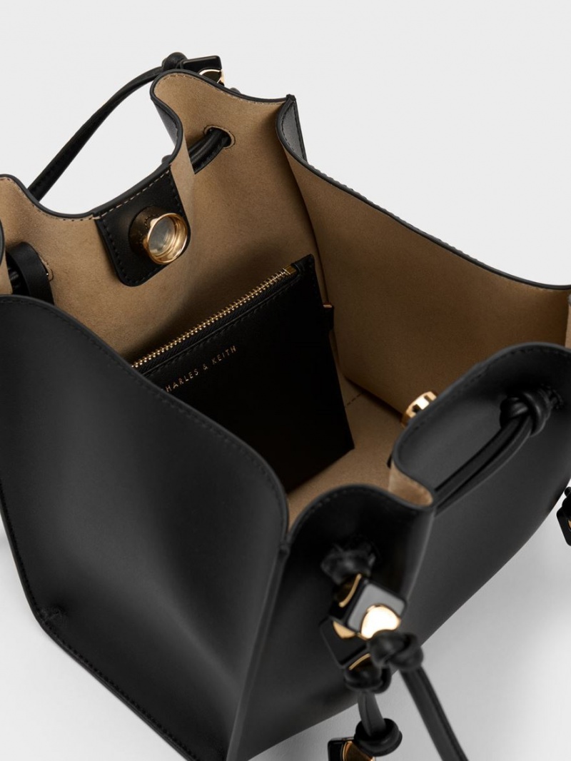 τσάντεσ tote Charles And Keith Cube Trapeze μαυρα | 39670-BDJU