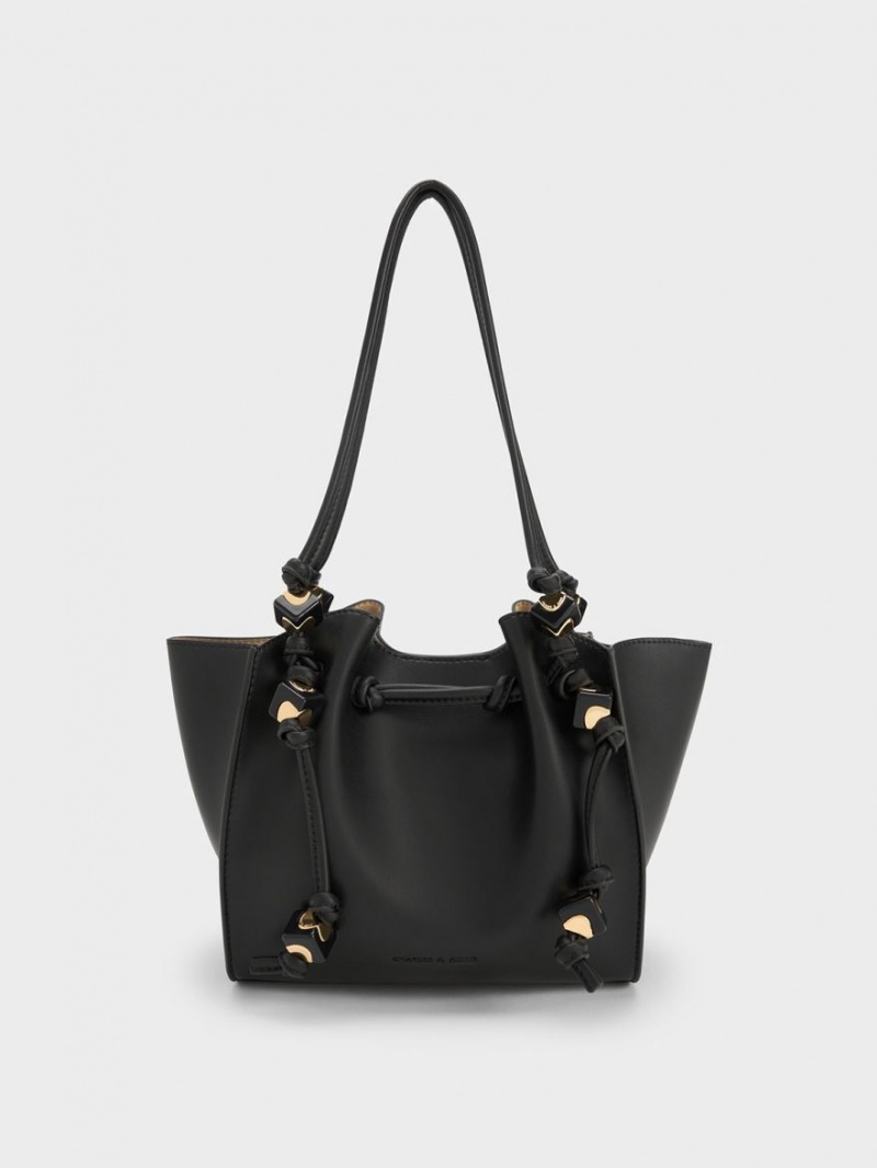 τσάντεσ tote Charles And Keith Cube Trapeze μαυρα | 39670-BDJU