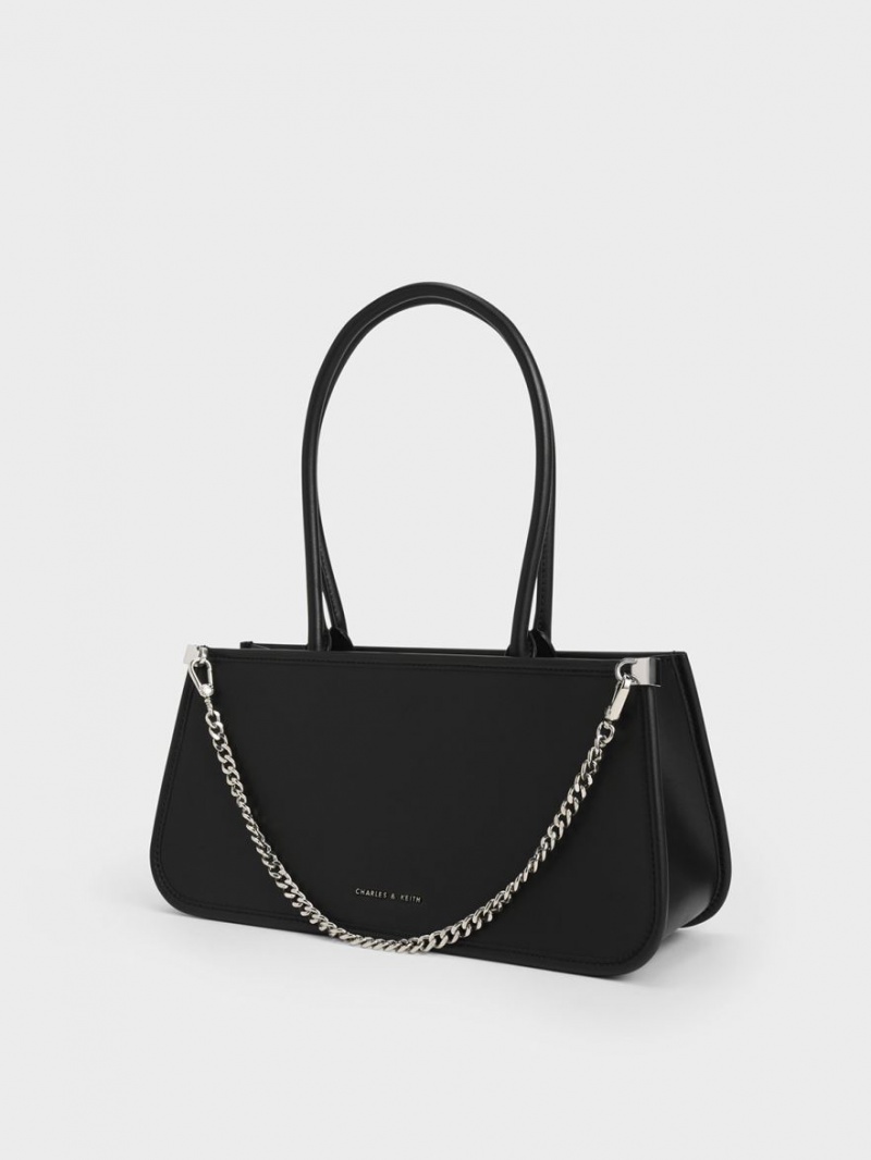 τσάντεσ tote Charles And Keith Curved Handle Geometric μαυρα | 72436-WIEO