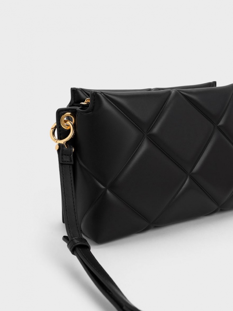 τσάντεσ tote Charles And Keith Danika Χοντρός Chain Με Επένδυση μαυρα | 70526-TPDI
