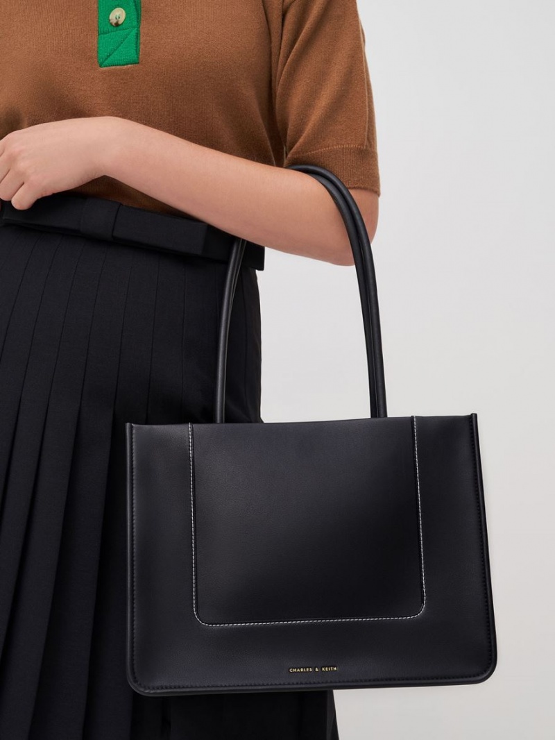 τσάντεσ tote Charles And Keith Daylla Large μαυρα | 84197-KECF