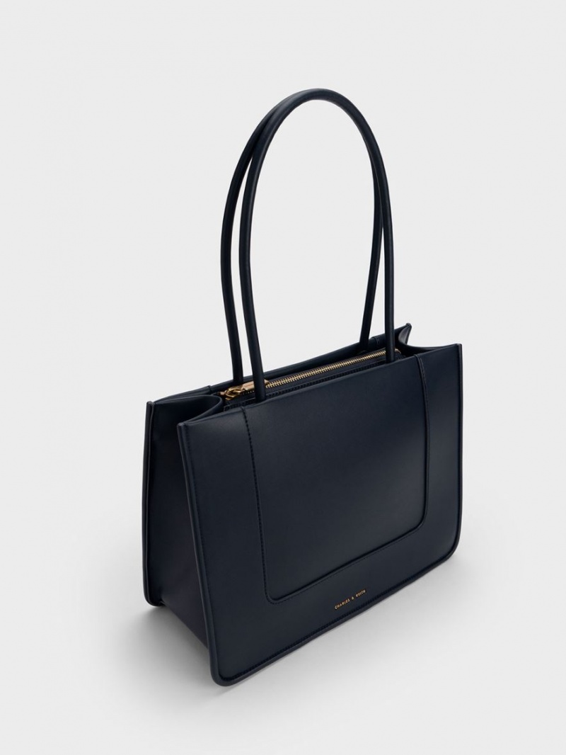 τσάντεσ tote Charles And Keith Daylla σκουρο μπλε | 24538-RJDP