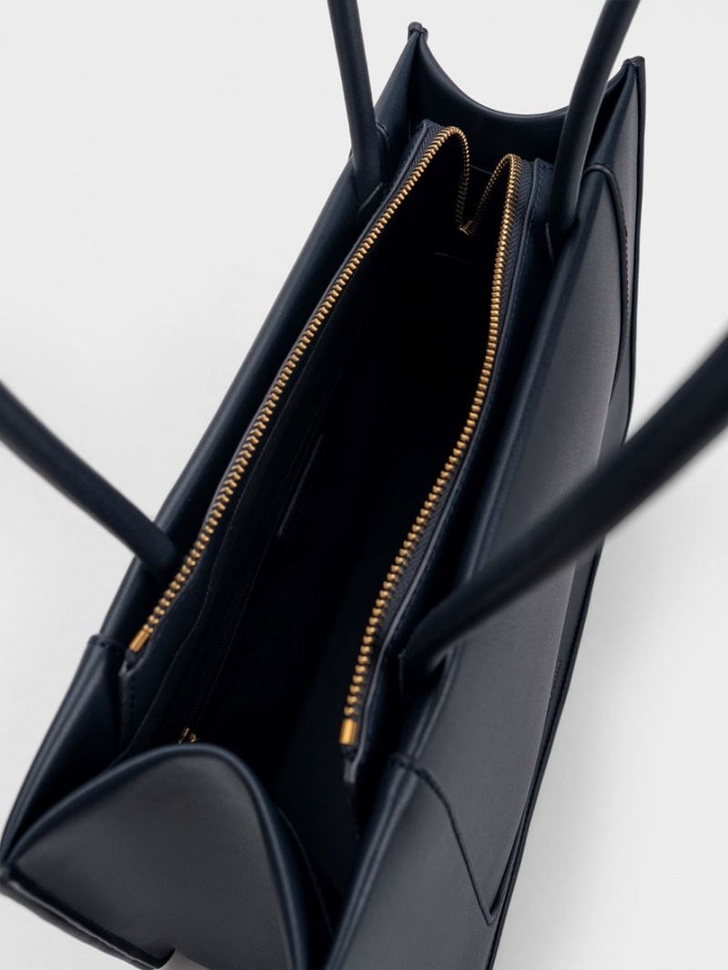 τσάντεσ tote Charles And Keith Daylla σκουρο μπλε | 24538-RJDP