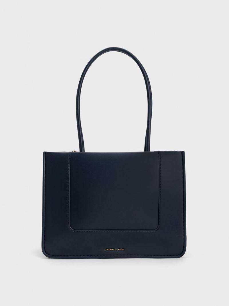 τσάντεσ tote Charles And Keith Daylla σκουρο μπλε | 24538-RJDP