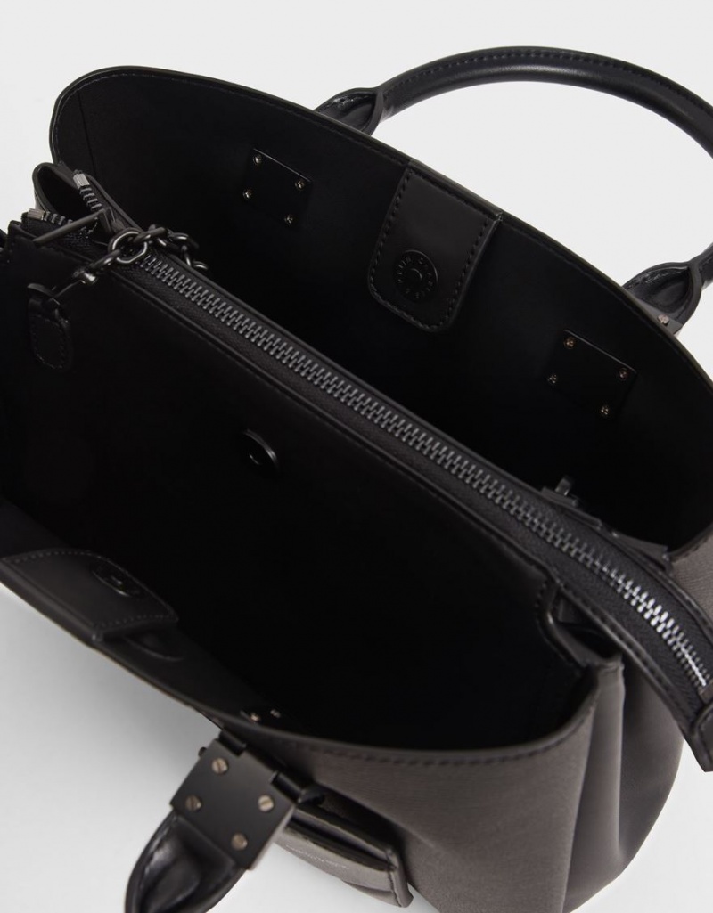 τσάντεσ tote Charles And Keith Double Top Handle Structured μαυρα | 03976-CZST
