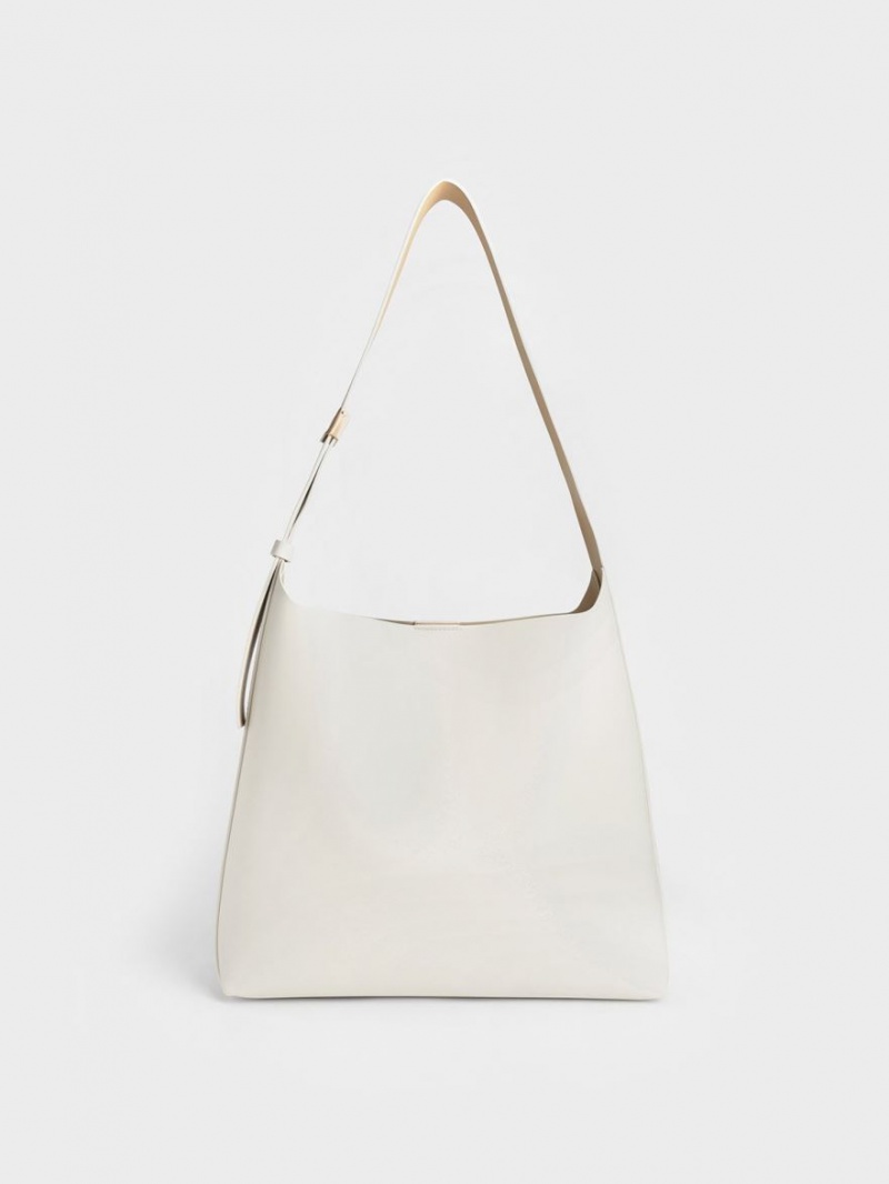 τσάντεσ tote Charles And Keith Edna κρέμα | 58206-MFNB