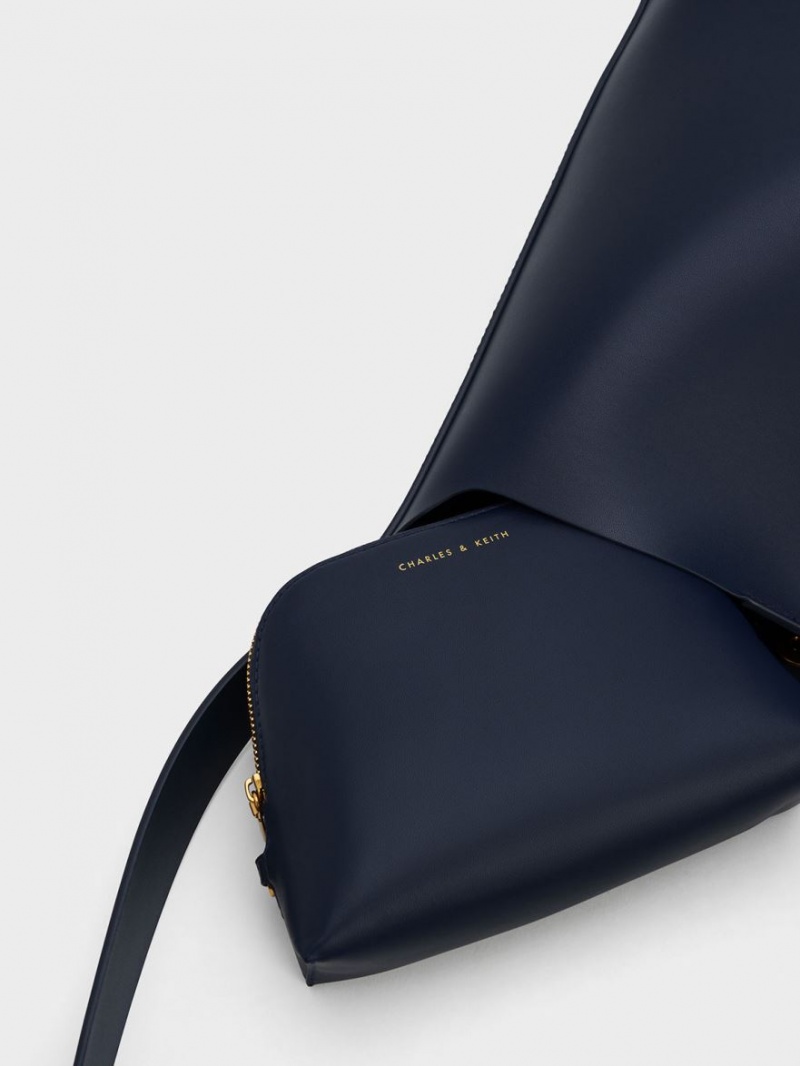 τσάντεσ tote Charles And Keith Edna σκουρο μπλε | 72954-XOJF