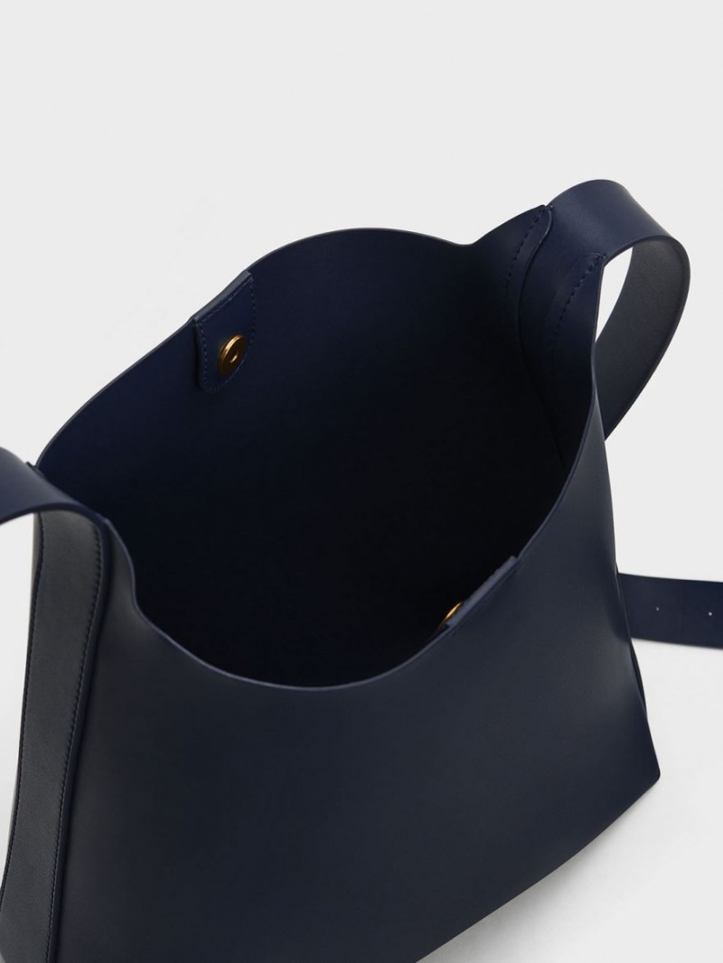 τσάντεσ tote Charles And Keith Edna σκουρο μπλε | 72954-XOJF