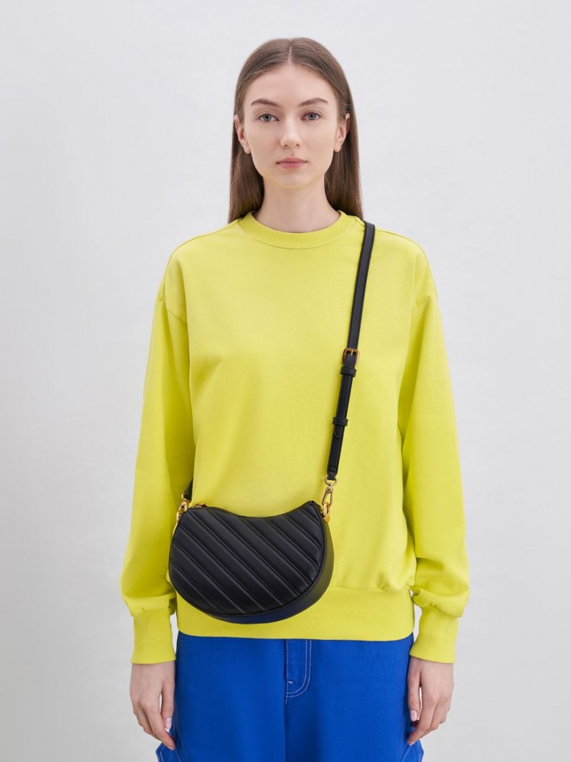 τσάντεσ tote Charles And Keith Freja Curved Panelled μαυρα | 50487-CFIM