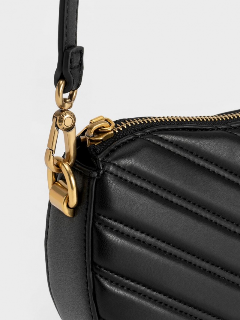 τσάντεσ tote Charles And Keith Freja Curved Panelled μαυρα | 50487-CFIM