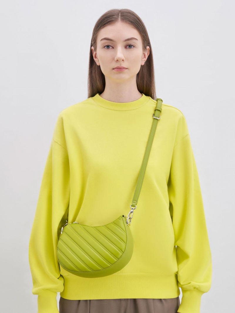 τσάντεσ tote Charles And Keith Freja Curved Panelled ανοιχτο πρασινο | 82745-NYPD