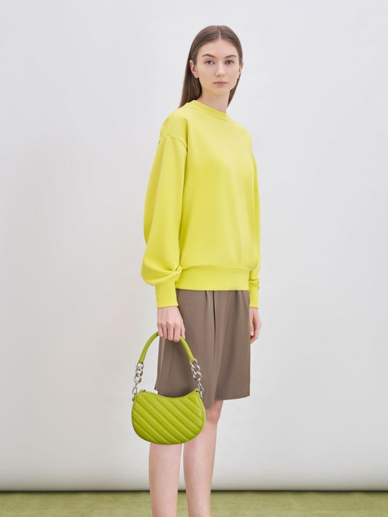 τσάντεσ tote Charles And Keith Freja Curved Panelled ανοιχτο πρασινο | 82745-NYPD