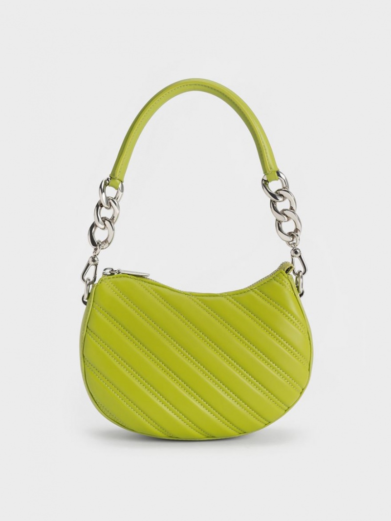 τσάντεσ tote Charles And Keith Freja Curved Panelled ανοιχτο πρασινο | 82745-NYPD