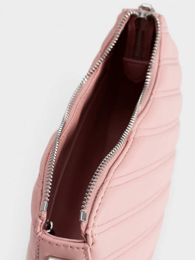 τσάντεσ tote Charles And Keith Freja Curved Panelled ανοιχτο ροζ | 27581-UJBK