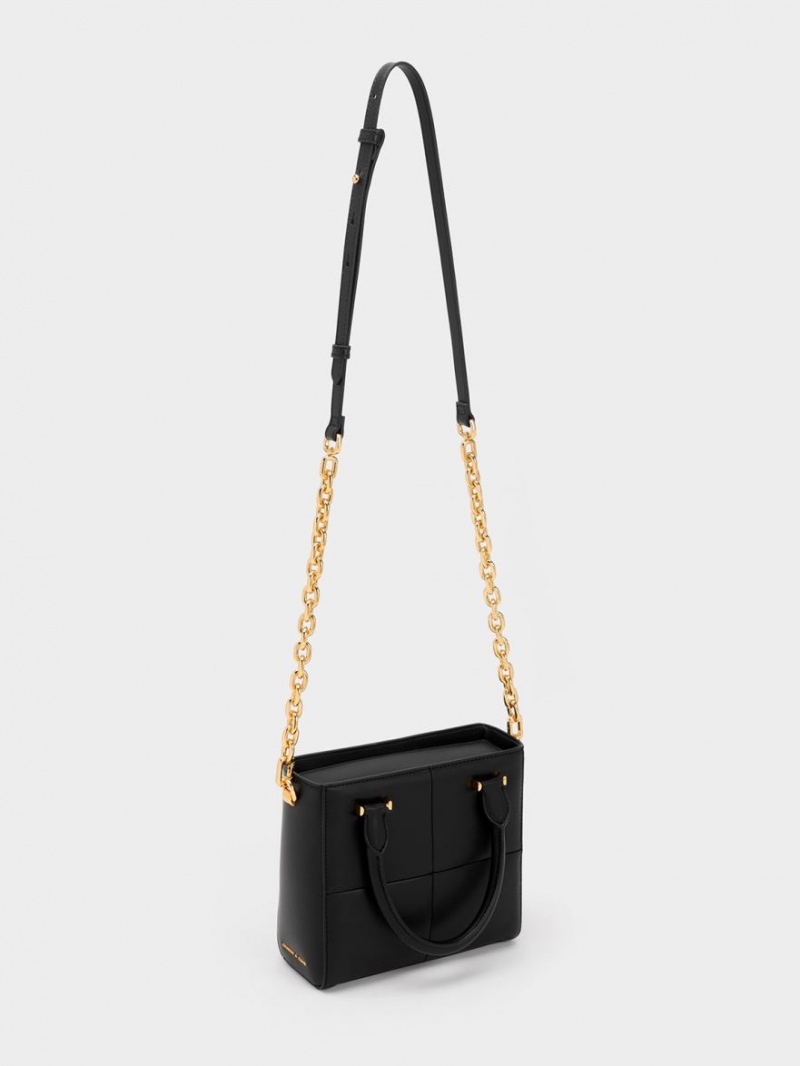 τσάντεσ tote Charles And Keith Georgette Square μαυρα | 59864-KICQ