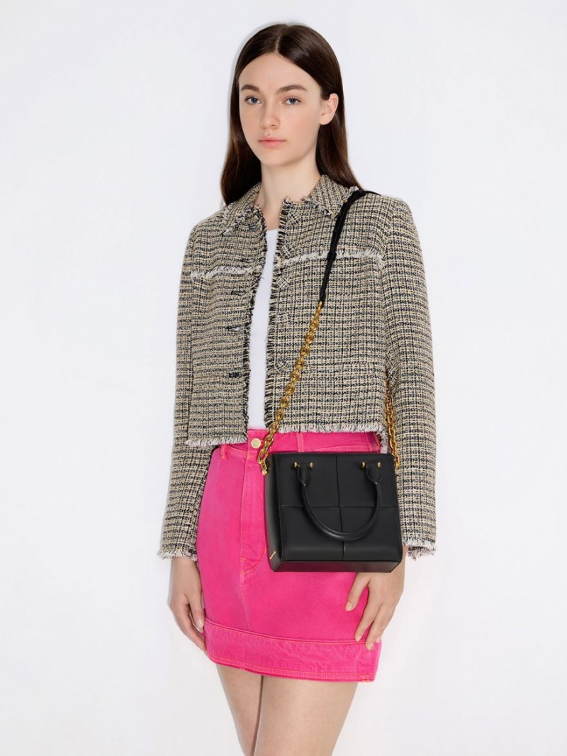 τσάντεσ tote Charles And Keith Georgette Square μαυρα | 59864-KICQ