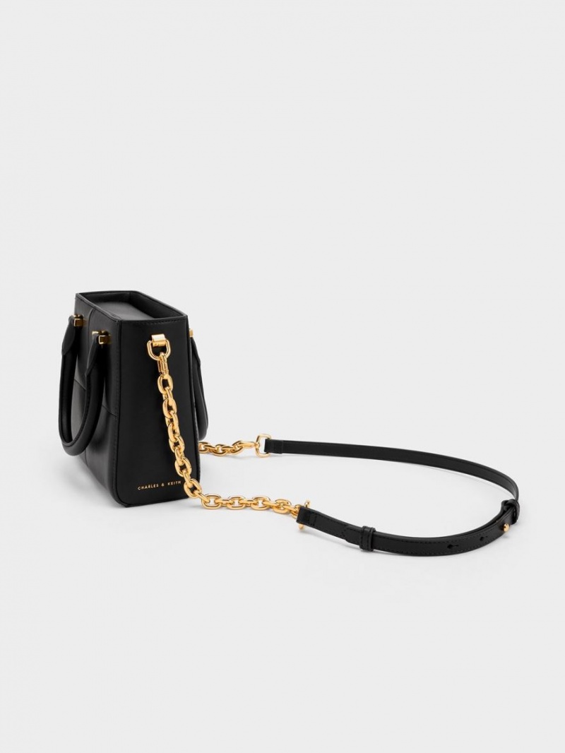 τσάντεσ tote Charles And Keith Georgette Square μαυρα | 59864-KICQ