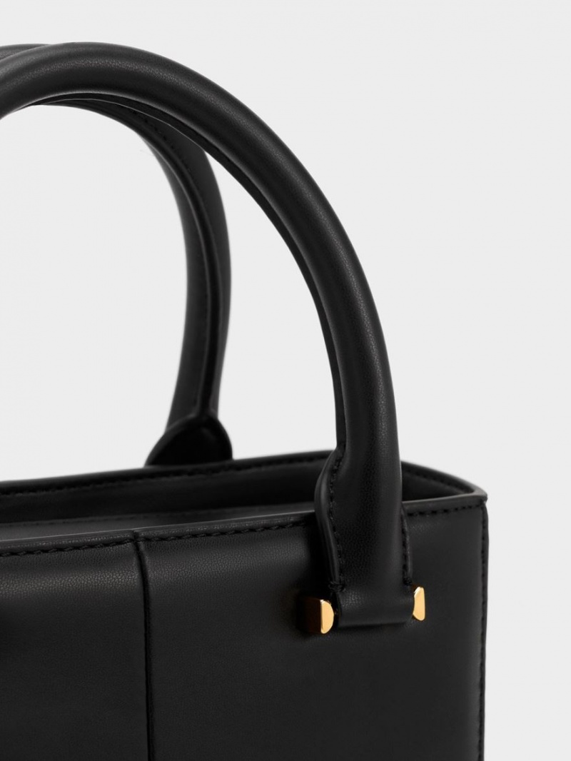 τσάντεσ tote Charles And Keith Georgette Square μαυρα | 59864-KICQ