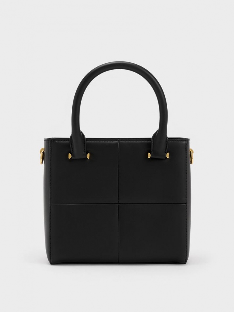 τσάντεσ tote Charles And Keith Georgette Square μαυρα | 59864-KICQ