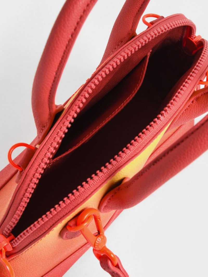 τσάντεσ tote Charles And Keith Harmonee Bowling κοκκινα | 02173-PFUO