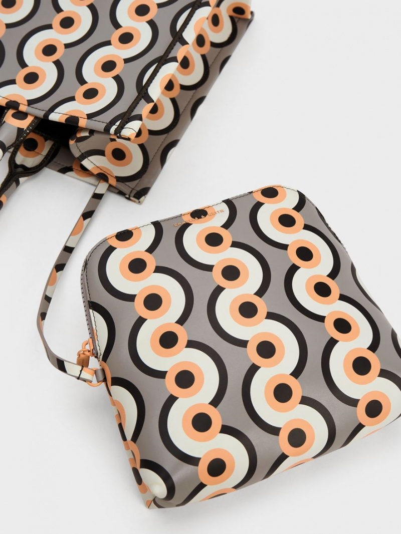 τσάντεσ tote Charles And Keith Jump Print Πολύχρωμο | 15287-KDJX