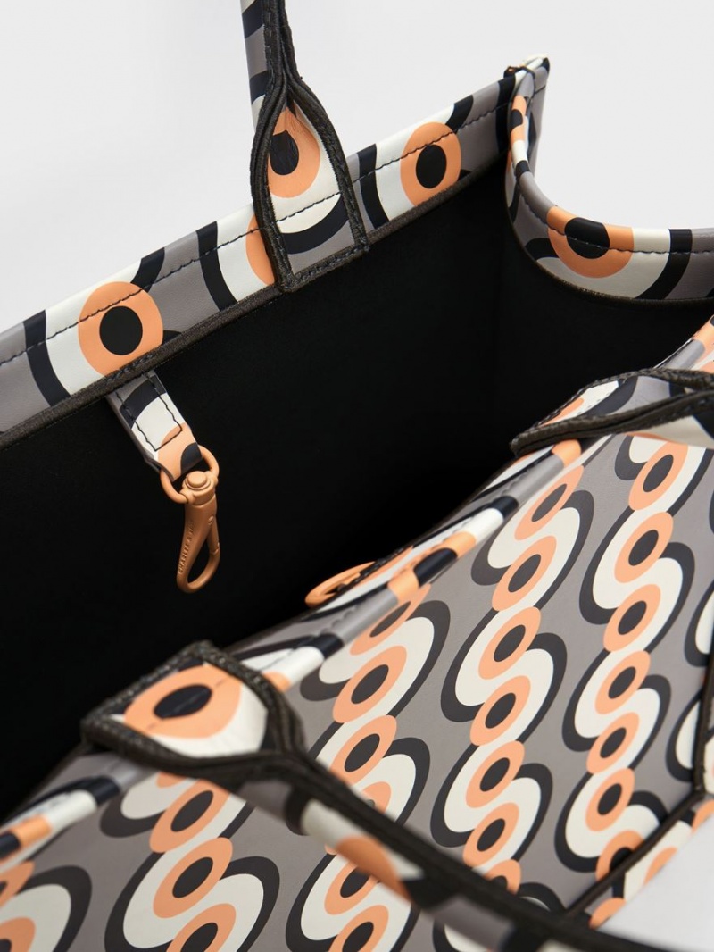 τσάντεσ tote Charles And Keith Jump Print Πολύχρωμο | 15287-KDJX