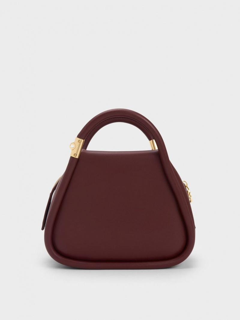 τσάντεσ tote Charles And Keith Lara Geometric σκούρο σοκολάτα | 56327-HVGY