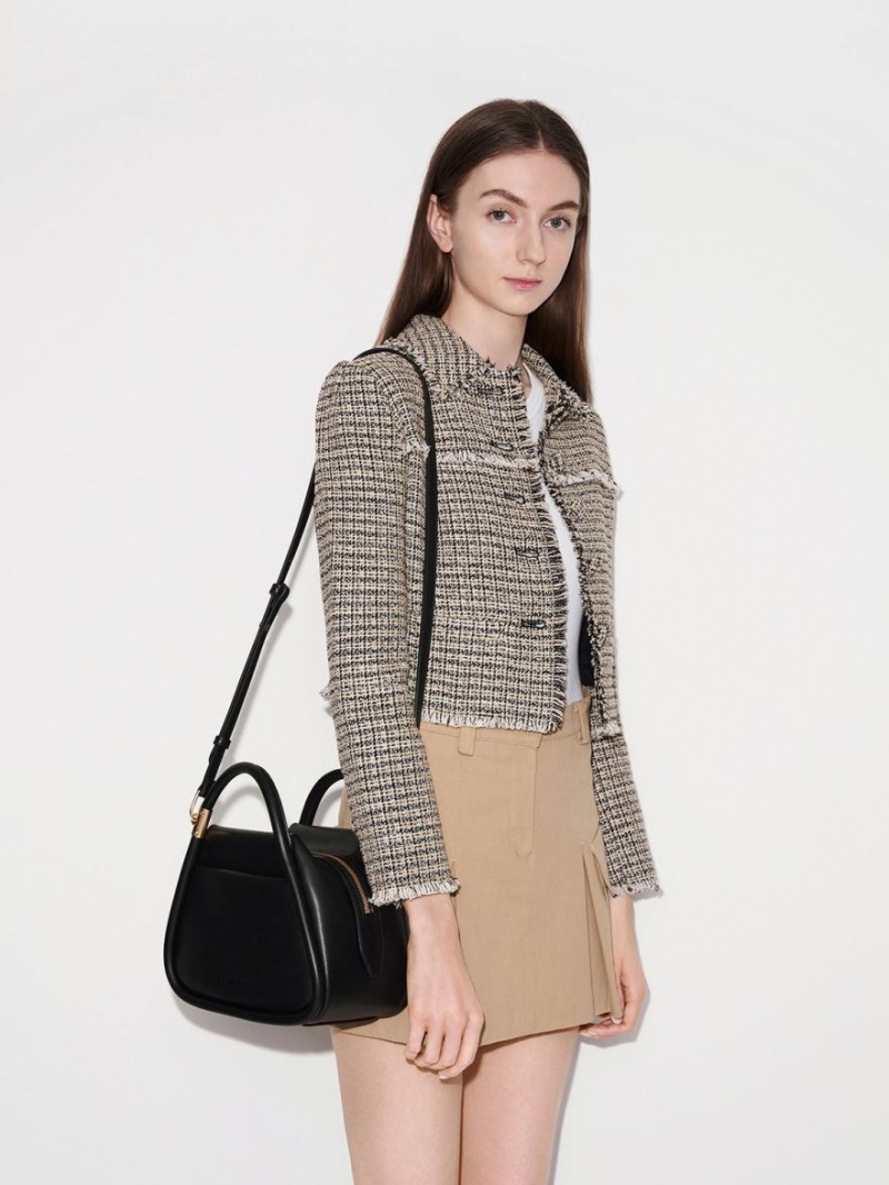 τσάντεσ tote Charles And Keith Lara Geometric μαυρα | 27014-RWAC