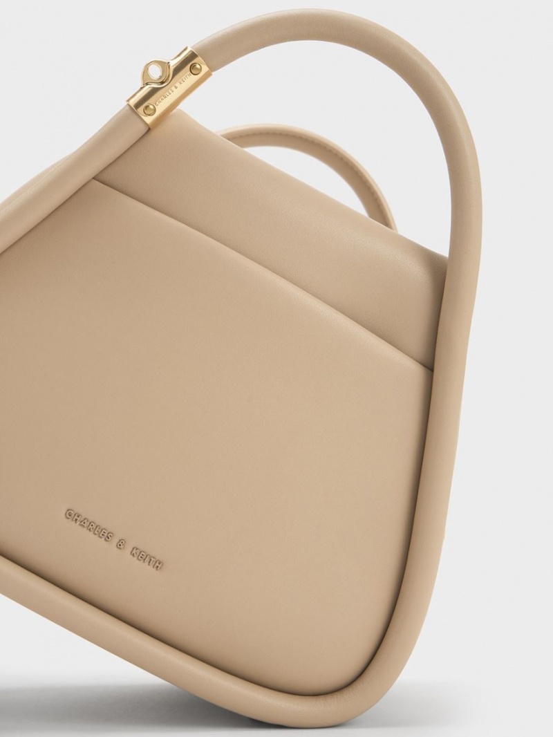 τσάντεσ tote Charles And Keith Lara Geometric Μπεζ | 50947-LCXR