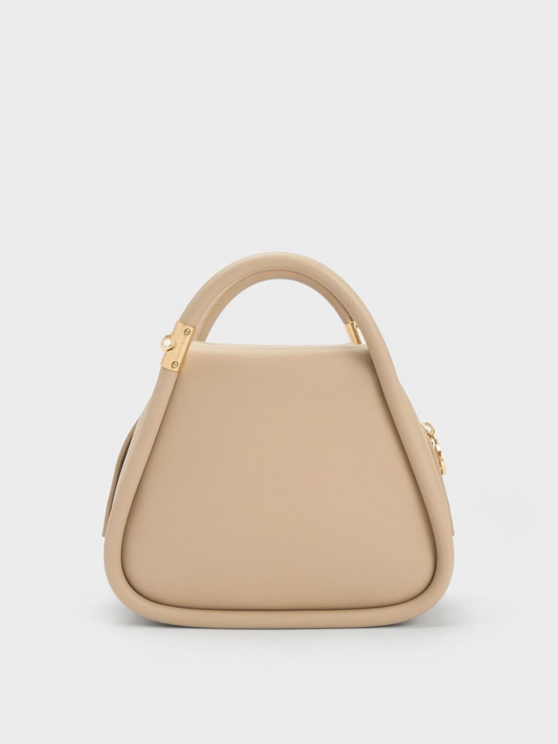 τσάντεσ tote Charles And Keith Lara Geometric Μπεζ | 50947-LCXR