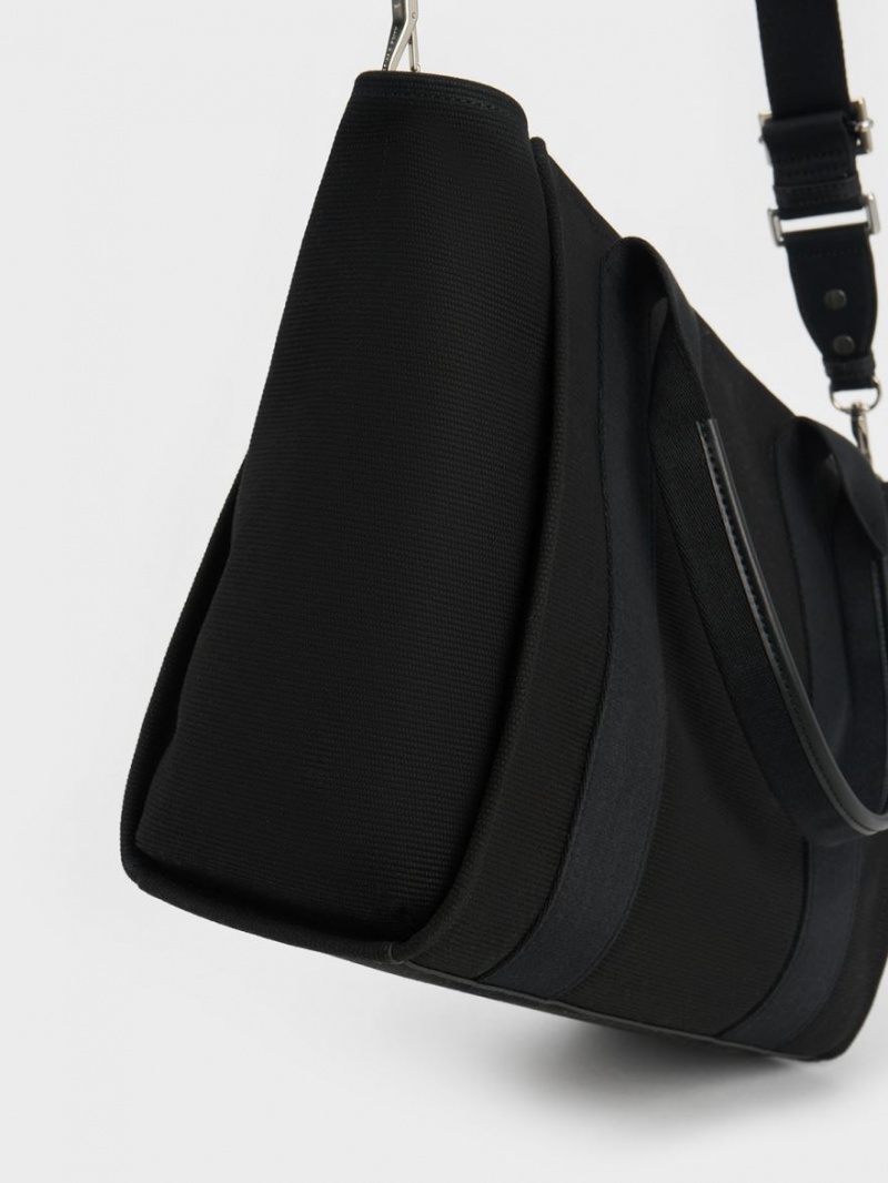 τσάντεσ tote Charles And Keith Large Kay καμβα μαυρα | 62854-PQVJ