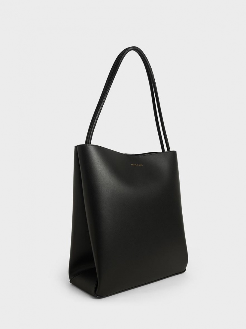 τσάντεσ tote Charles And Keith Leia μαυρα | 51973-RQCM