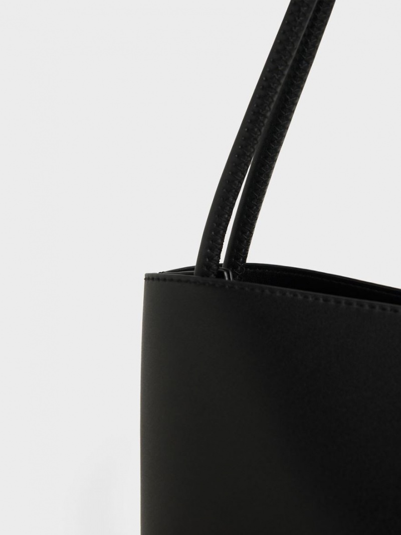 τσάντεσ tote Charles And Keith Leia μαυρα | 51973-RQCM