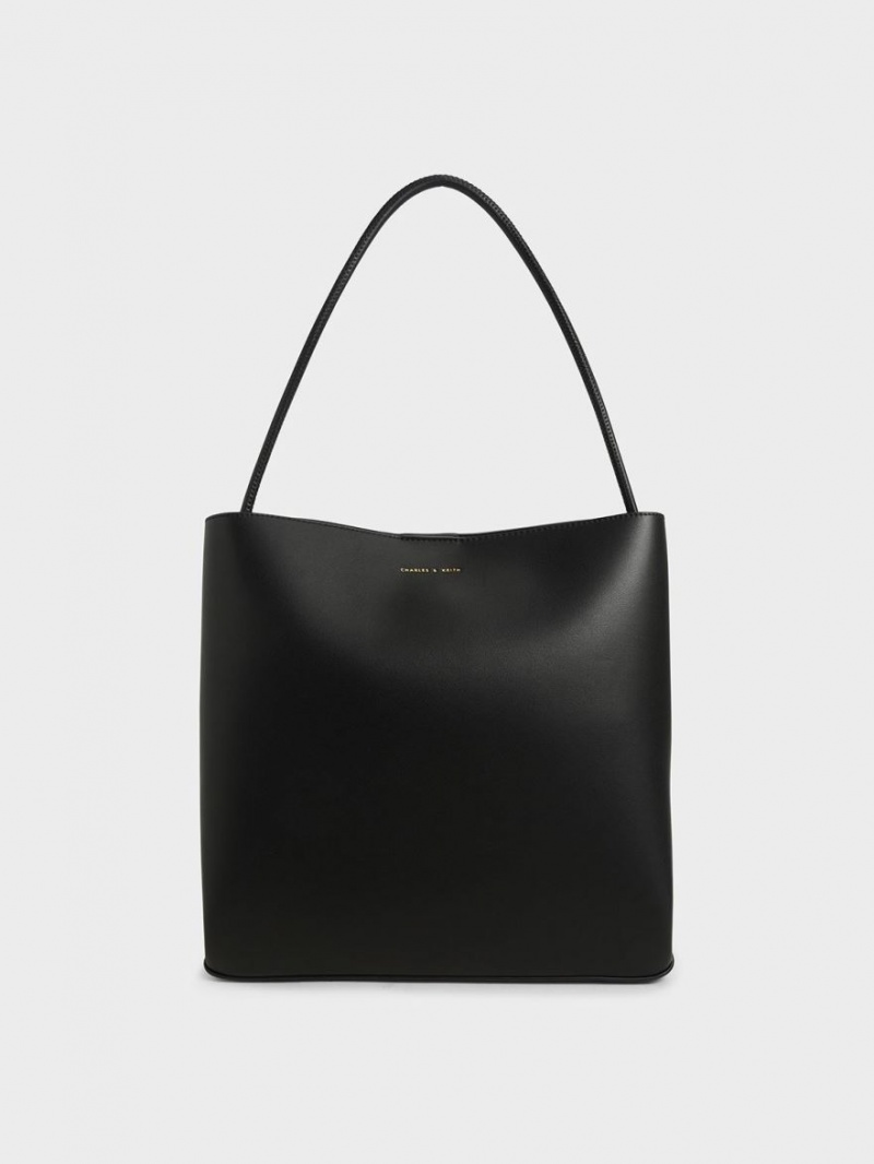 τσάντεσ tote Charles And Keith Leia μαυρα | 51973-RQCM