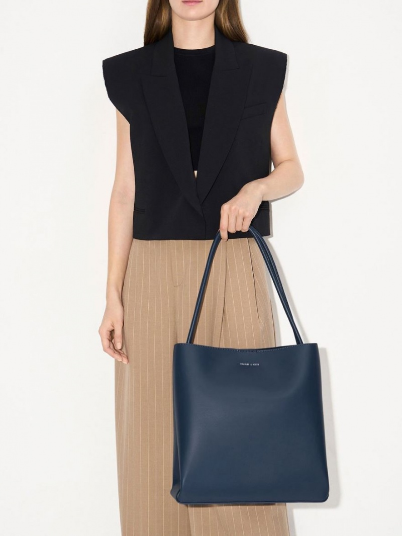 τσάντεσ tote Charles And Keith Leia μπλε | 61302-APOB