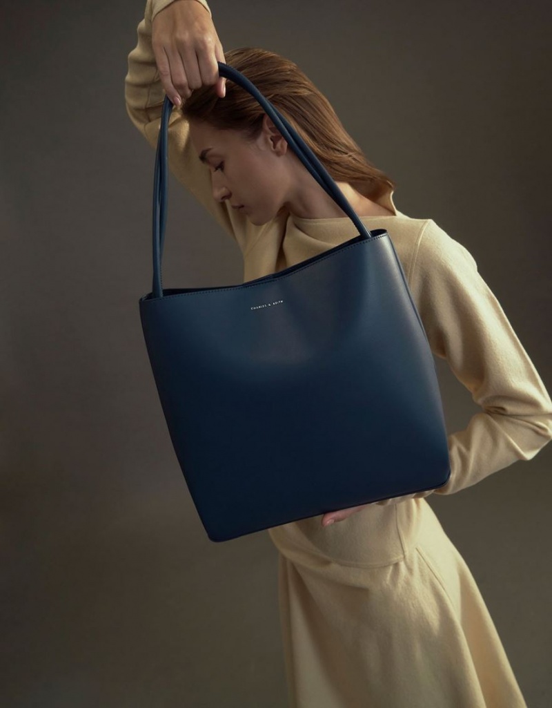 τσάντεσ tote Charles And Keith Leia μπλε | 61302-APOB