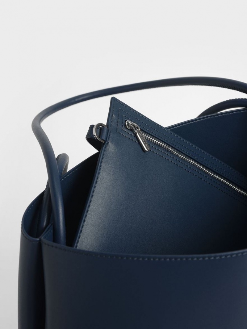 τσάντεσ tote Charles And Keith Leia μπλε | 61302-APOB