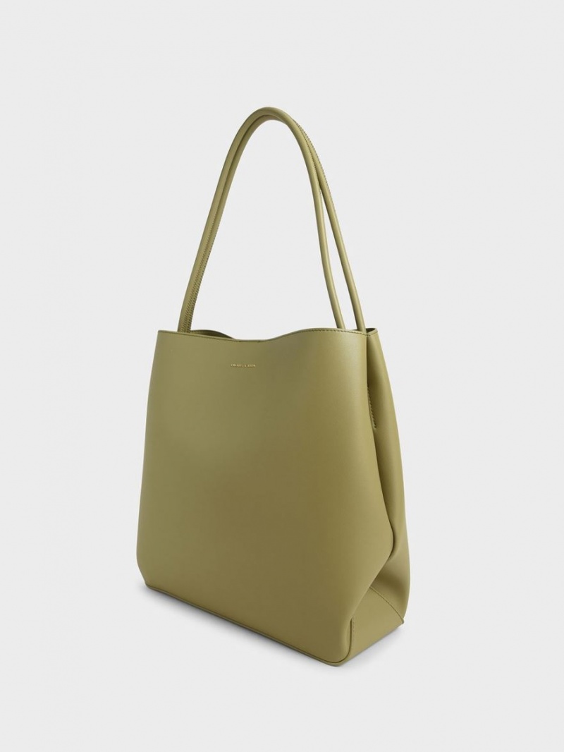 τσάντεσ tote Charles And Keith Leia Ελιά | 68250-OLJG