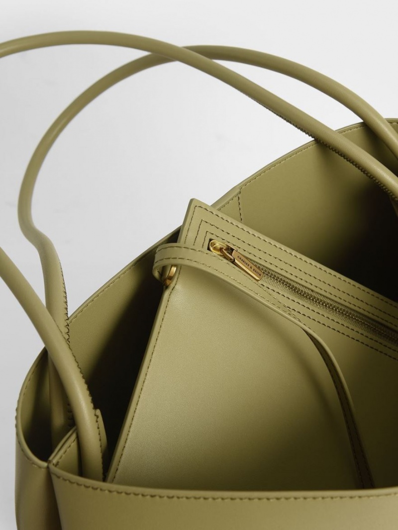 τσάντεσ tote Charles And Keith Leia Ελιά | 68250-OLJG